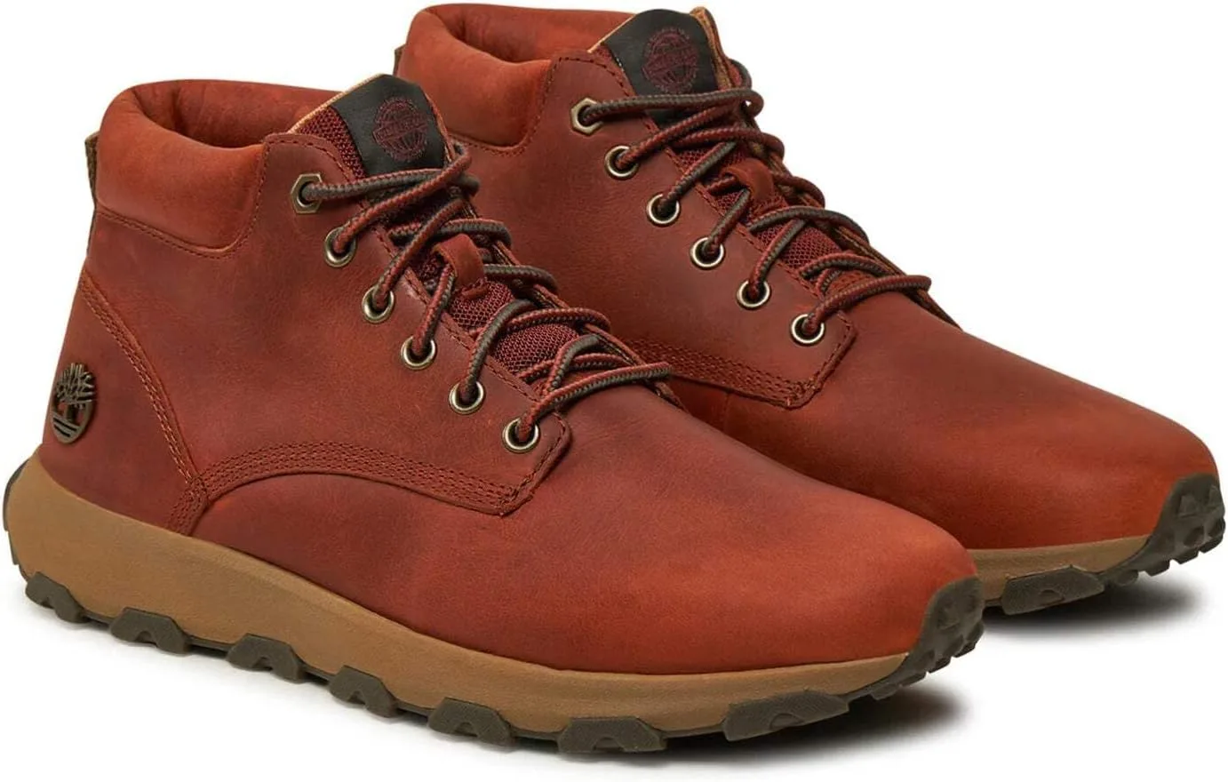 Кроссовки Timberland Mid Lace Up Trainers EJD - Medium Orange Full Grain 43, оранжевый — фото 2
