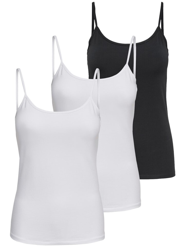 

Топ ONLY 3er-Set Singlet Top, цвет Mix 2 (2xWH 1xBL)