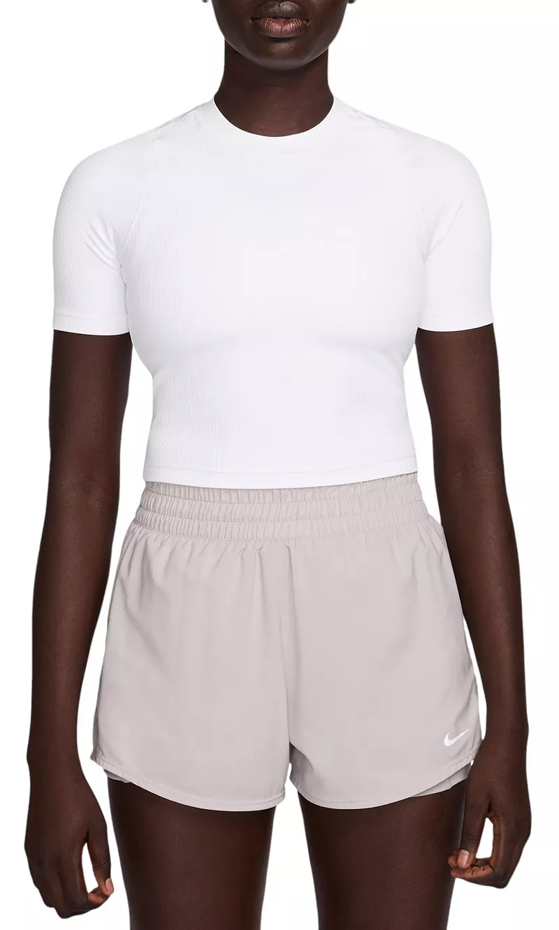 

Женская футболка с короткими рукавами Nike Zenvy Rib Dri-FIT, белый