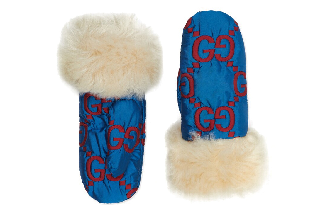 

GUCCI Вязаные перчатки женские синие, Blue
