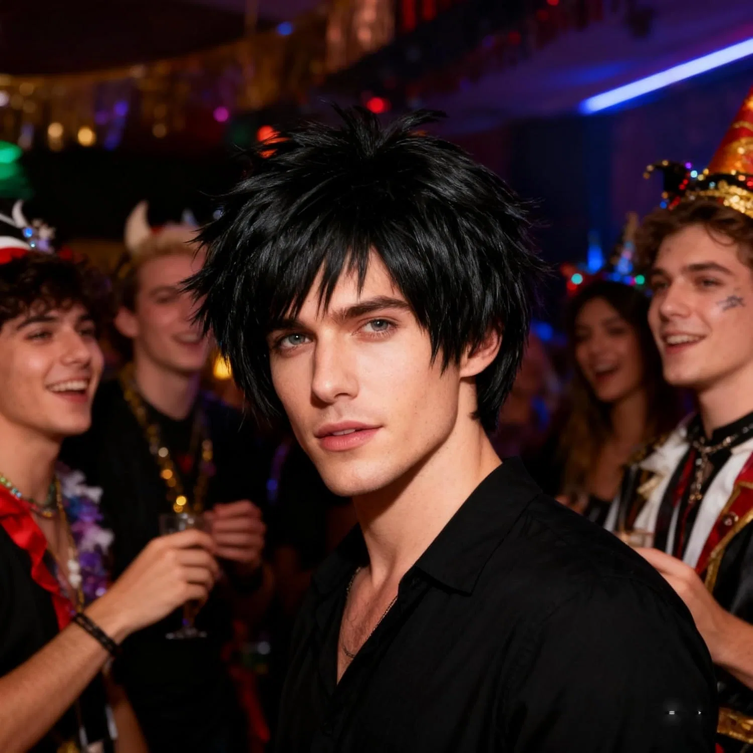 Мужской черный парик WIG ME UP короткий многослойный для косплея Pwsap — фото 3