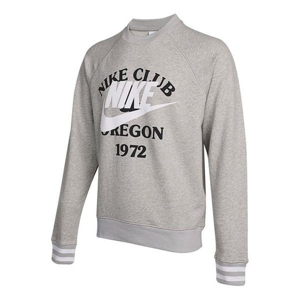 

Толстовка Men's Nike As Nsw Trend Ft Crew Large Logo Alphabet Printing Knit Sports Round Neck Pullover Light Grey, мультиколор