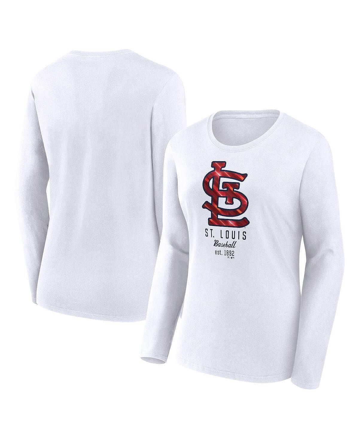 

Женская белая футболка с длинным рукавом с фирменным логотипом St. Louis Cardinals Fanatics, белый