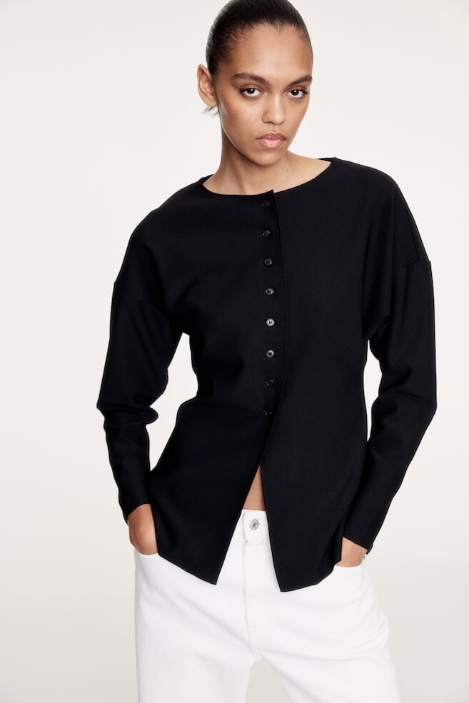 

Приталенный кардиган H&M, черный