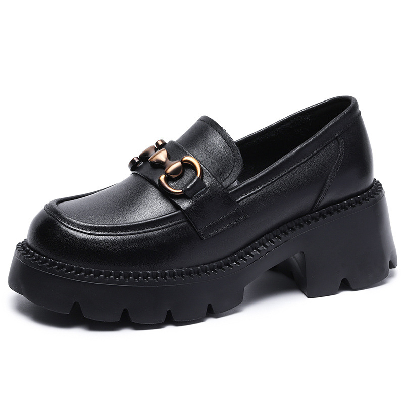 Devanro Коричнево-черные женские лоферы, цвет Black