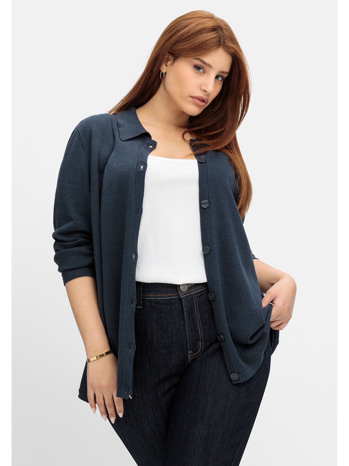 

Кардиган sheego Strickjacke, ночной синий