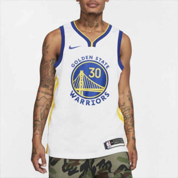 Футболка nba swingman джерси 30 golden state warriors стивен карри Nike, белый — фото 3