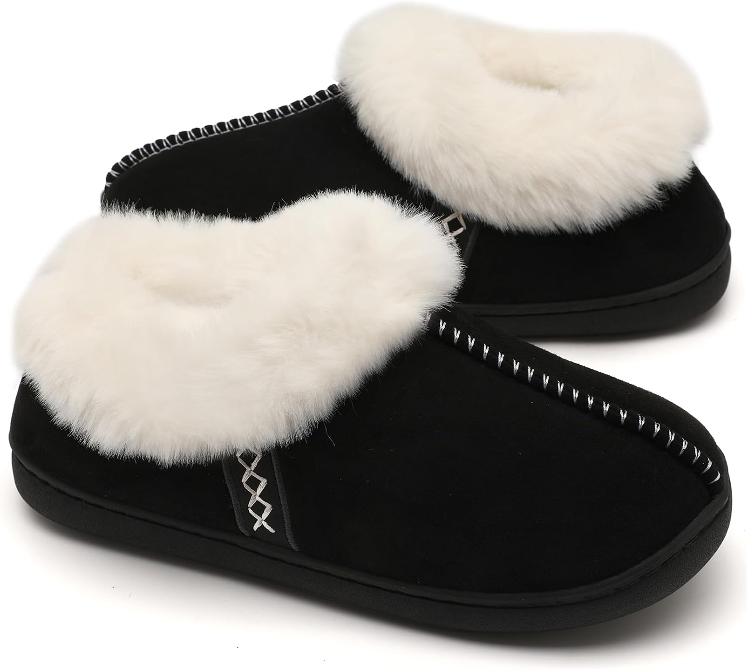 

Домашние тапочки для женщин и мужчин, женские тапочки на мягкой подошве с эффектом памяти, с мягким искусственным мехом, удобные, теплые, нескользящие, для дома и улицы, размеры Yueerlu, черный