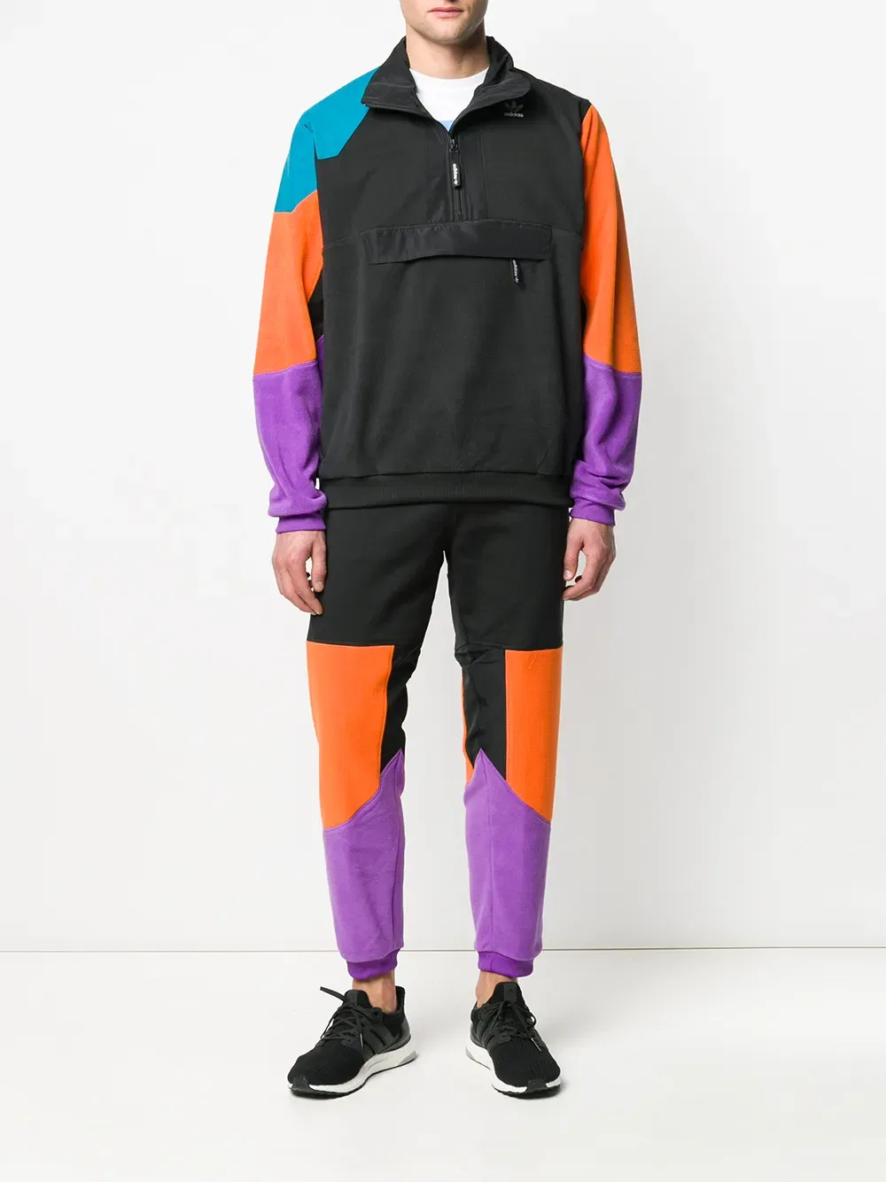 Спортивная куртка с цветовыми блоками Adidas, черный — фото 2