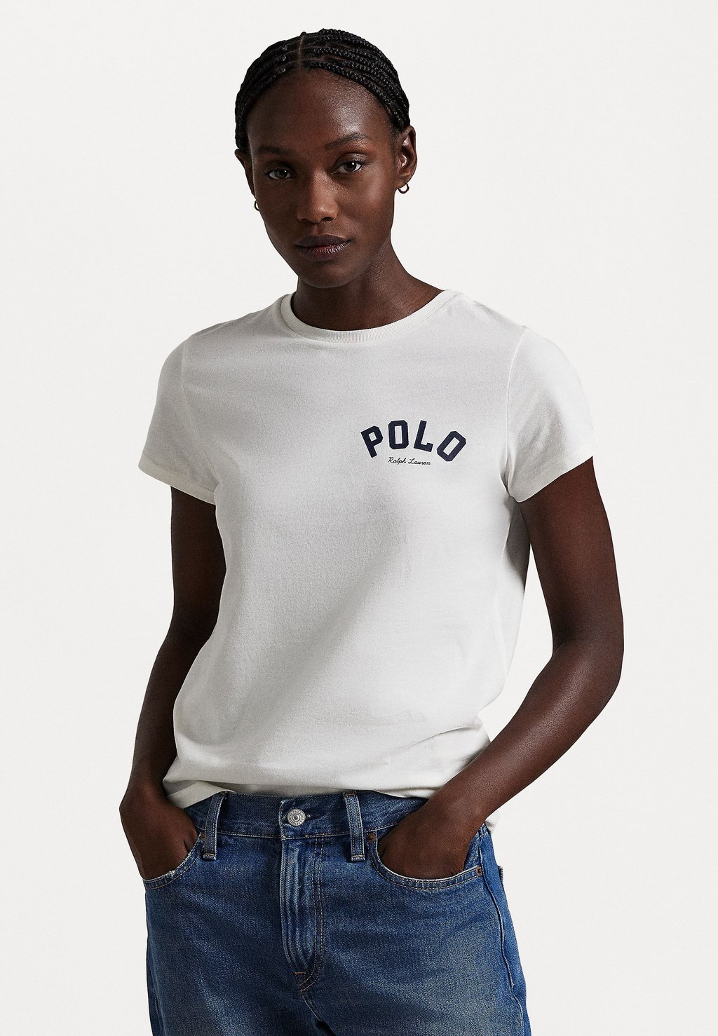 

Футболка с принтом LOGO COTTON JERSEY CREWNECK TEE Polo Ralph Lauren, белый