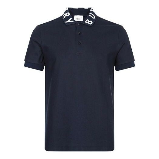 

Футболка men's alphabet short sleeve polo shirt navy blue Burberry, синий