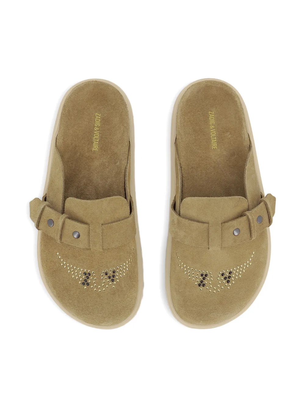 Мюли с заклепками Zadig & Voltaire Kids, коричневый — фото 4