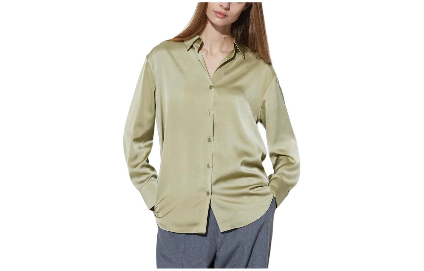 

Рубашка женская зеленая Uniqlo