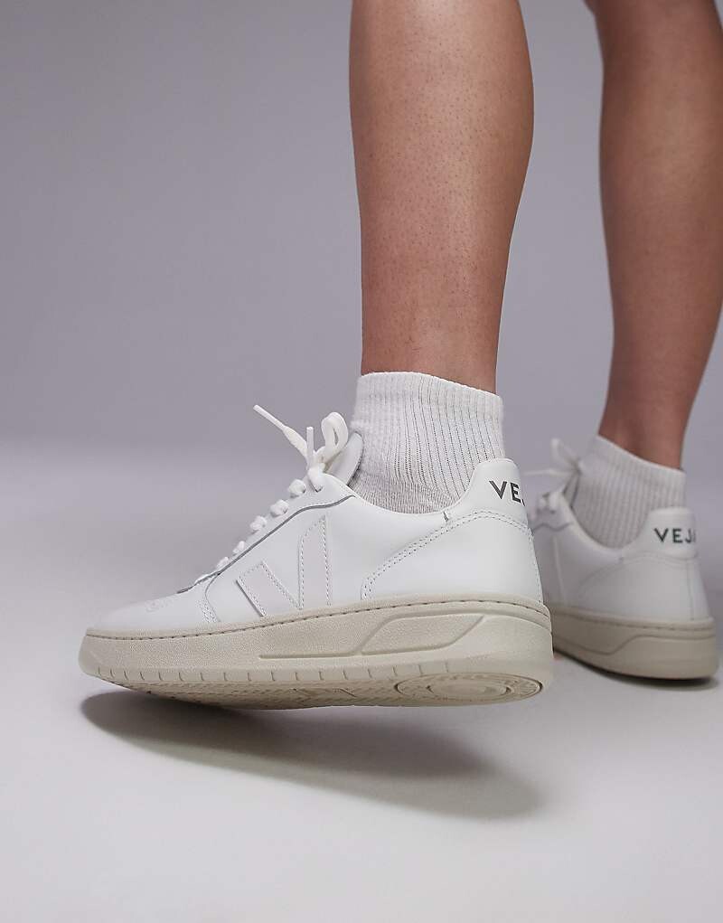 VEJA – V-10 – Белая кожаная спортивная обувь — фото 3