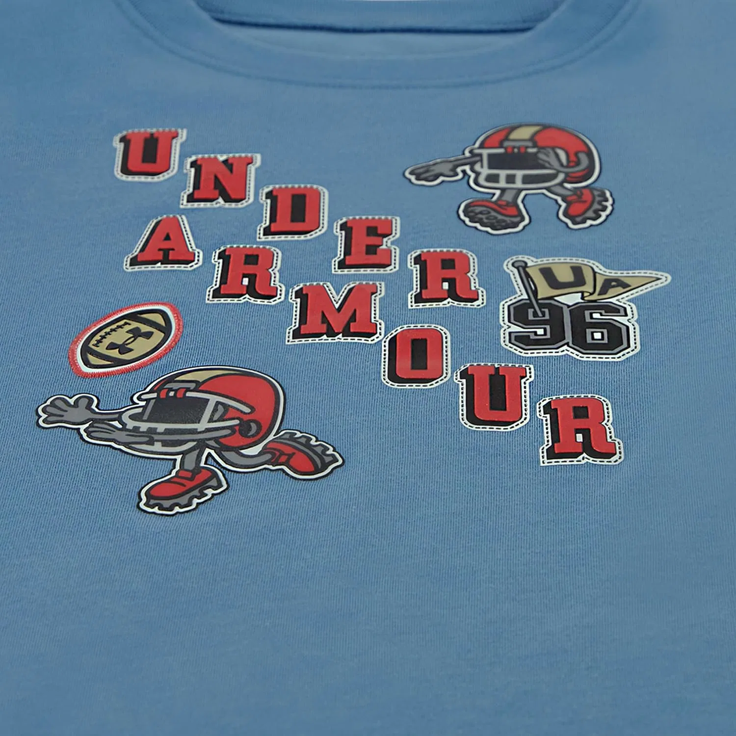 Детская футболка с длинным рукавом и графическим логотипом Under Armour, легкая и дышащая, свободного кроя, Blue Smoke Ball — фото 2