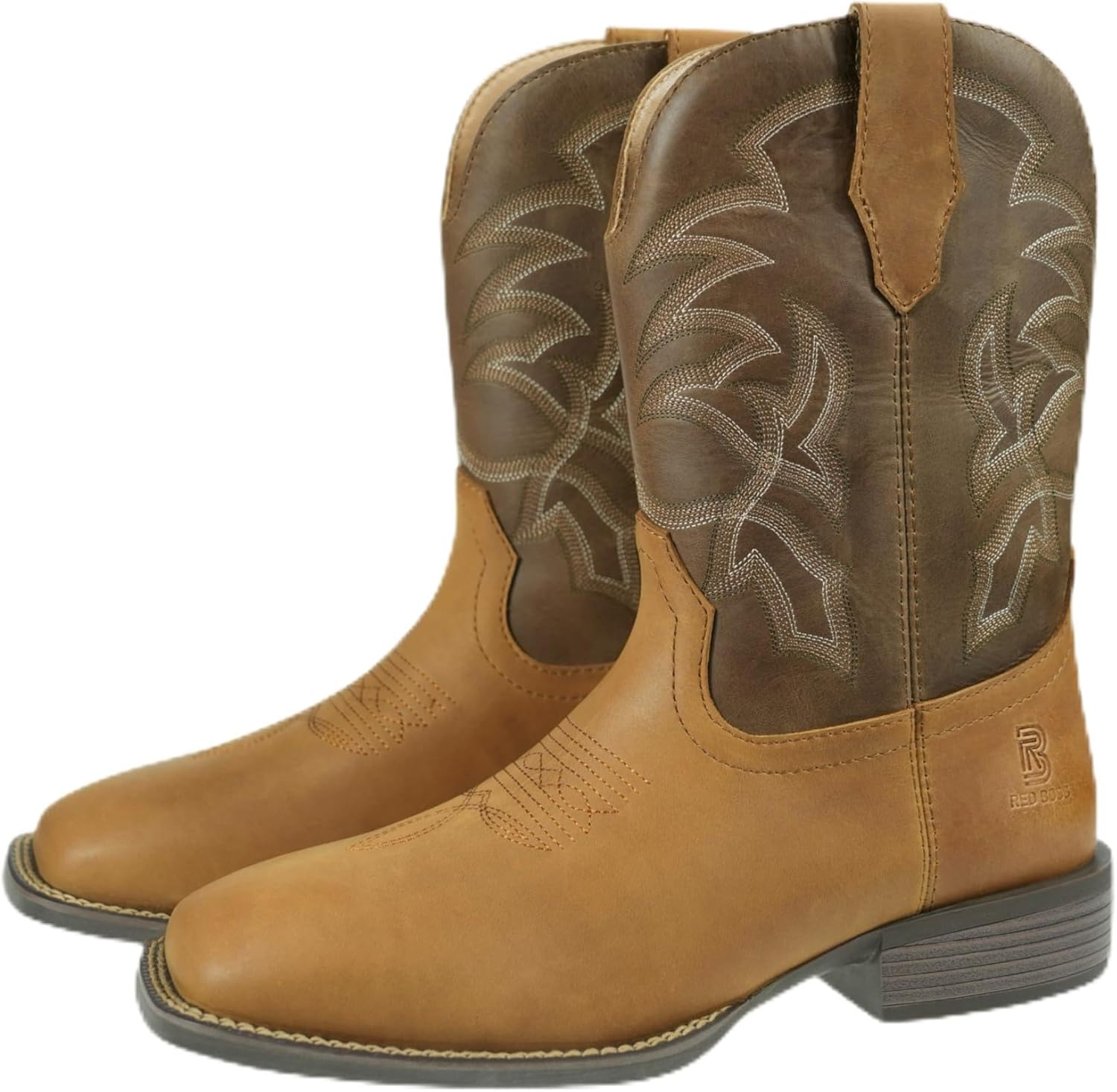 

Ковбойские сапоги REDBOSS - Мужские спортивные широкие с квадратным носком вестерн, прочные стильные классические сапоги на стойке, коричневый