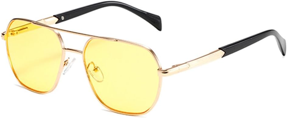 

Ретро-солнцезащитные очки с двойной перемычкой для женщин, модные градиентные линзы, защита от УФ-излучения UV400, солнцезащитные очки для активного отдыха для мужчин TYUVIVO, Golden Yellow