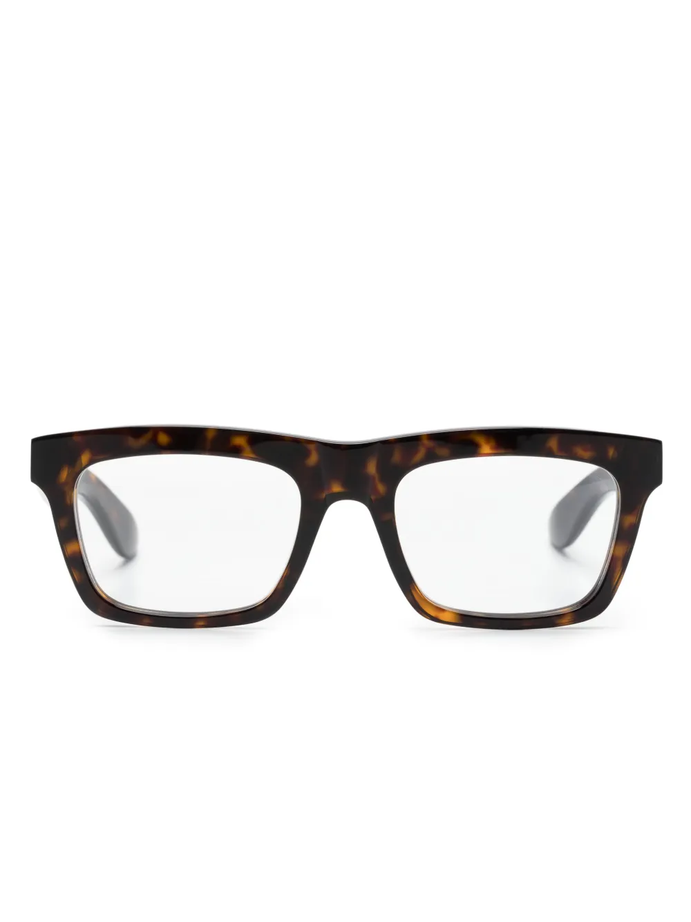 

Очки в прямоугольной оправе с логотипом Alexander McQueen Eyewear, коричневый