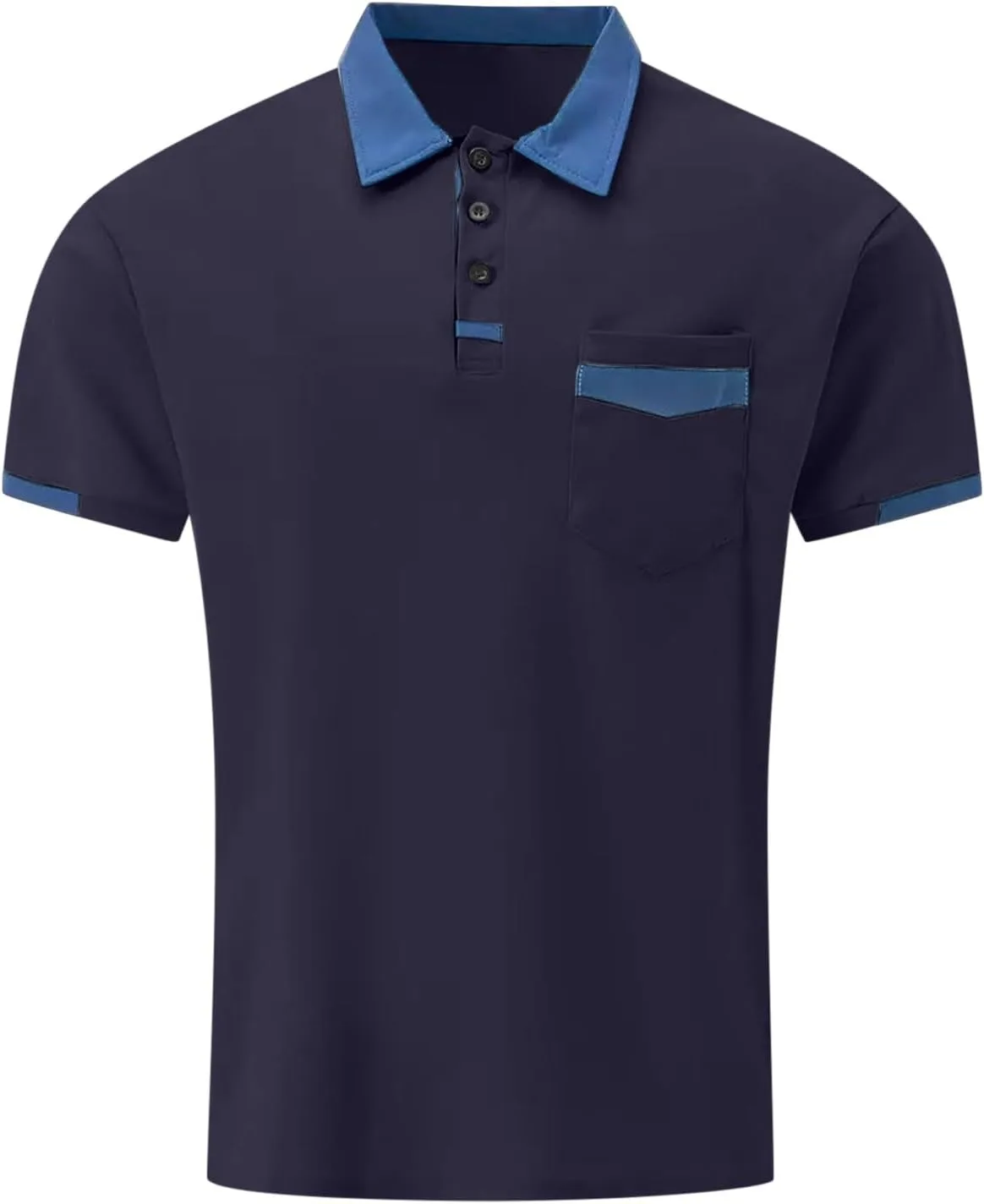 Мужская поло Slim Fit с коротким рукавом и карманом — фото 3