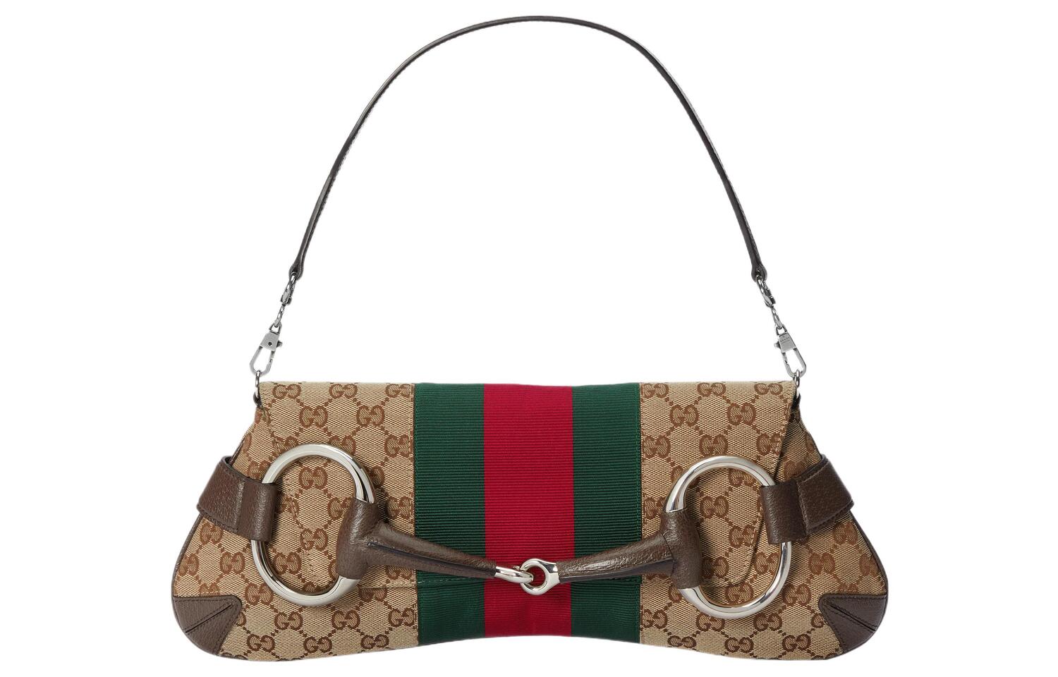 

GUCCI Реплика кожаной наплечной сумки Horsebit 1955 с клатчем