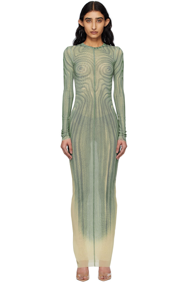 

Длинное платье макси "Spirale" Jean Paul Gaultier, синий