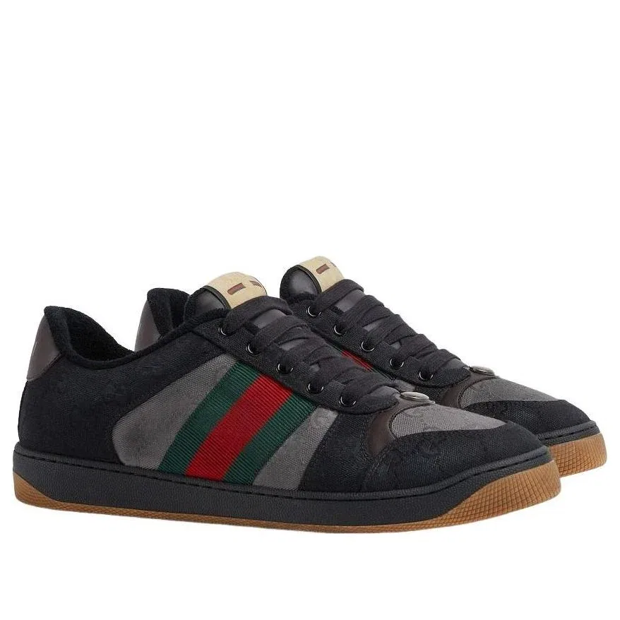 Кроссовки Gucci Screener 'Black Green Red' 857889-FAFEN-1077, черный — фото 2