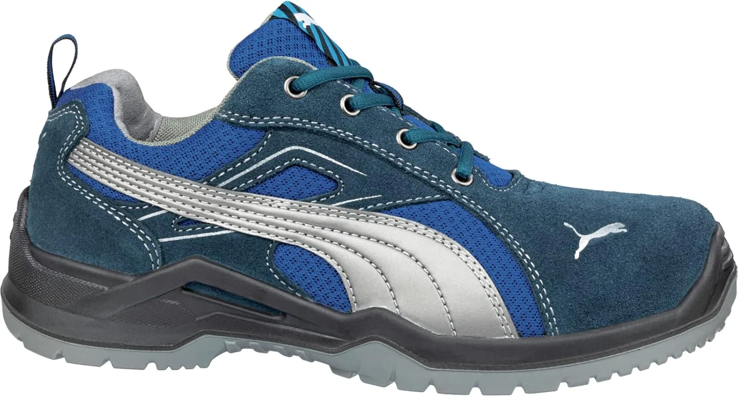 Защитные рабочие ботинки PUMA Safety Omni Low S1P SRC с металлическим носком, дышащие, нескользящие, с защитой от проникновения (мужские), Blue / Silver — фото 4