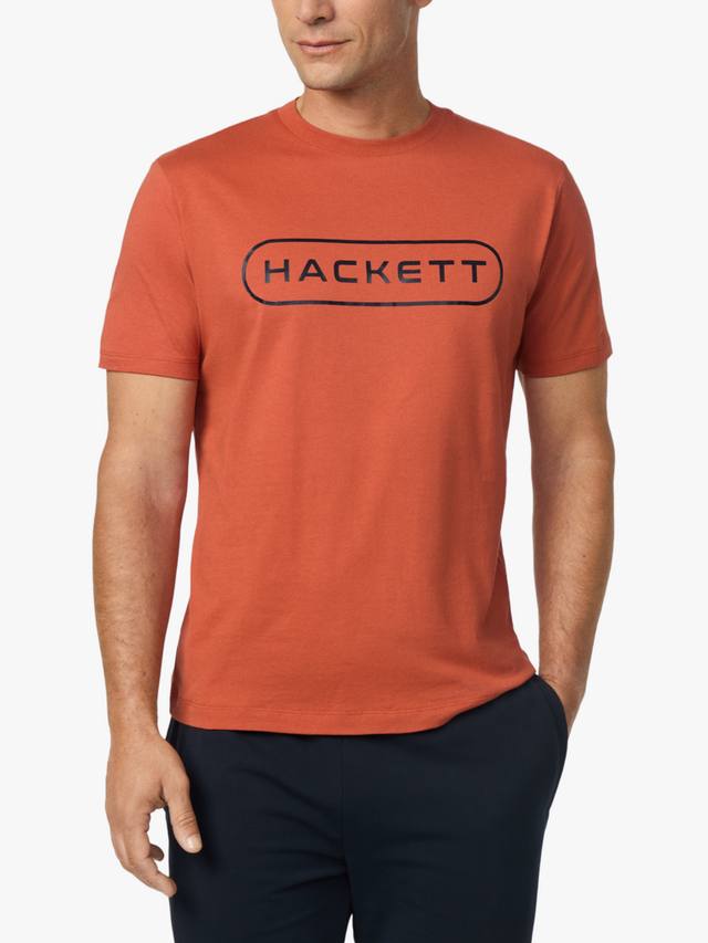 

Спортивная хлопковая футболка с коротким рукавом Hackett London, Burnt Ochre Orange
