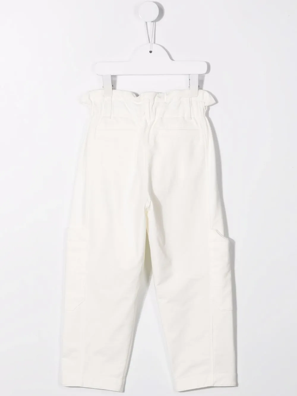 Брюки с присборенной талией Brunello Cucinelli Kids, белый — фото 2