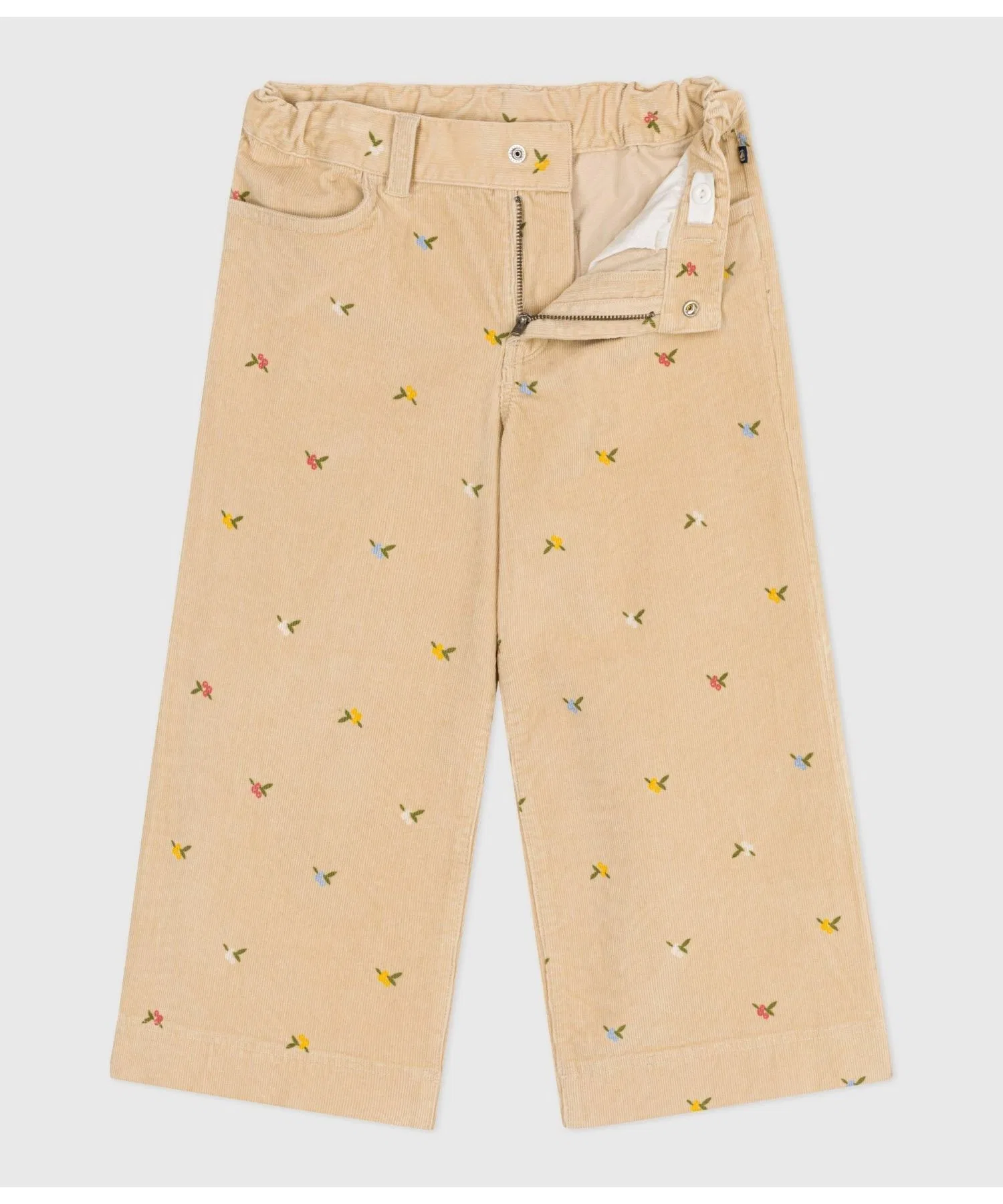 Детские вельветовые брюки Petit Bateau с цветочным принтом — фото 2