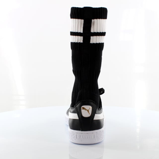Черные синтетические женские кроссовки Basket Sock evoknit 365832 03 Puma, черный — фото 2