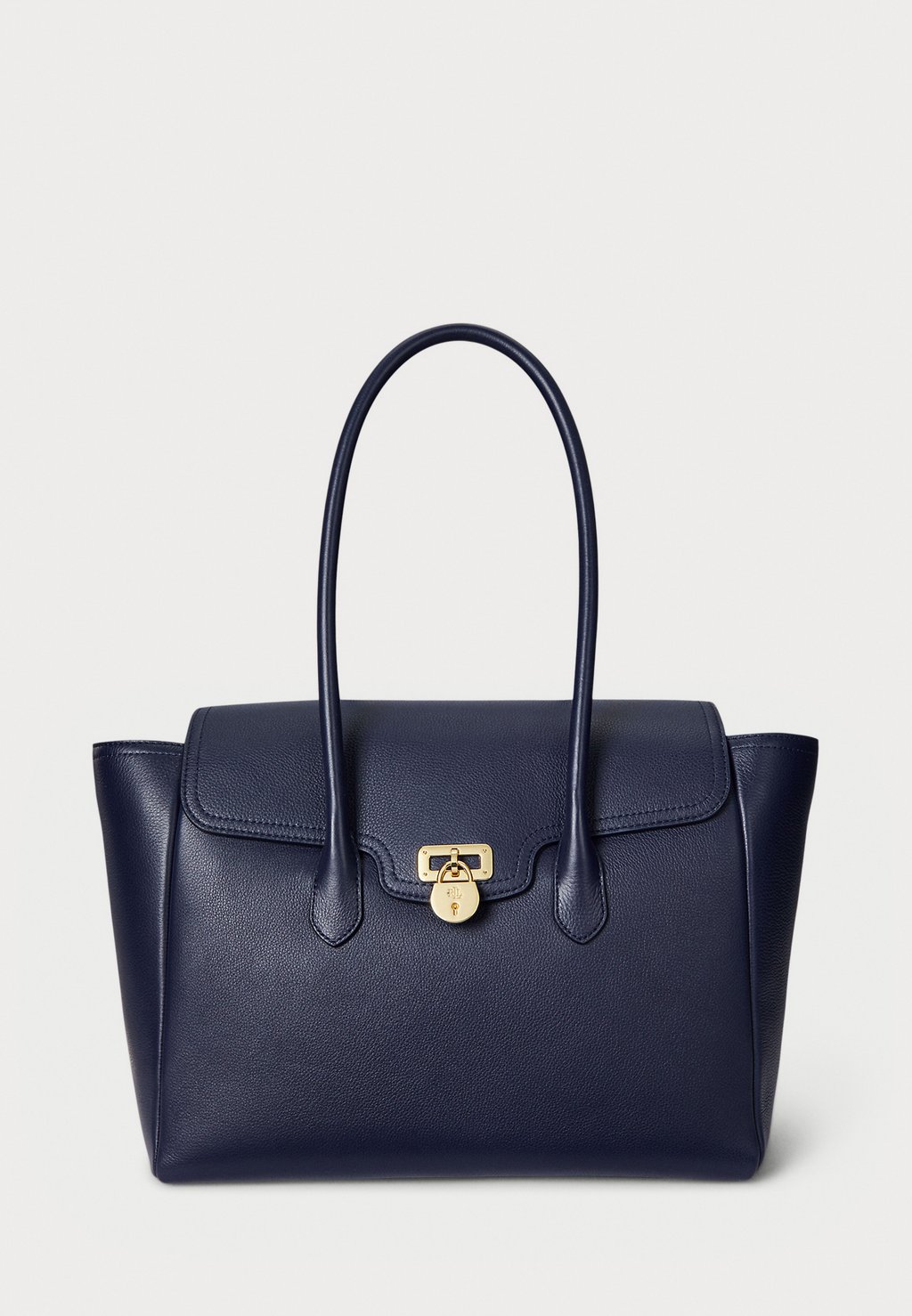 

Сумка PEBBLED LEATHER LARGE TANNER SATCHEL Lauren Ralph Lauren, темно-синий