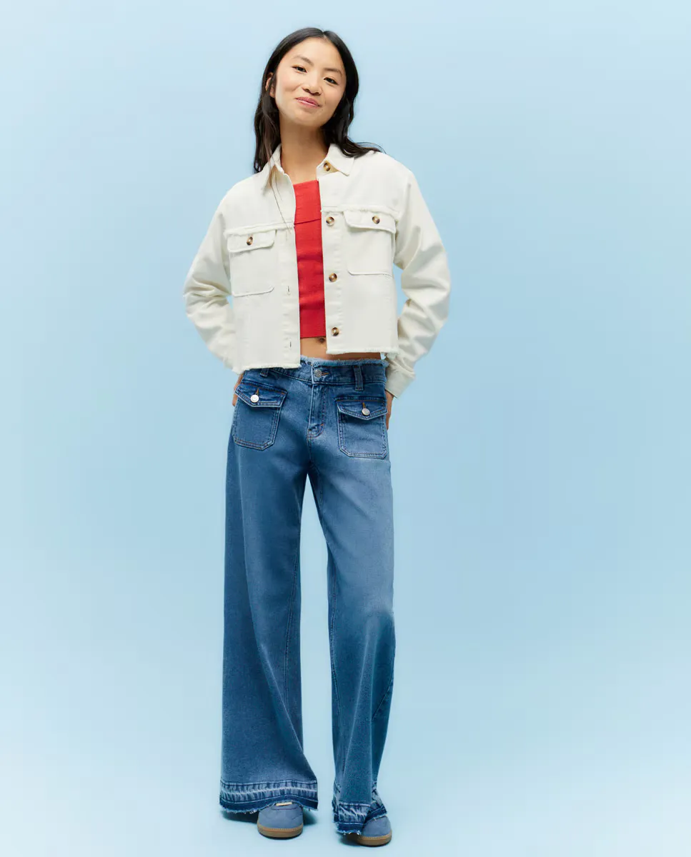 

Джинсы new flare с карманами Green Coast, индиго