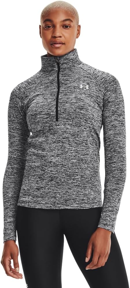 

Under Armour мужская футболка Tech 1/4 Zip, Black/ Black/ Metallic Silver