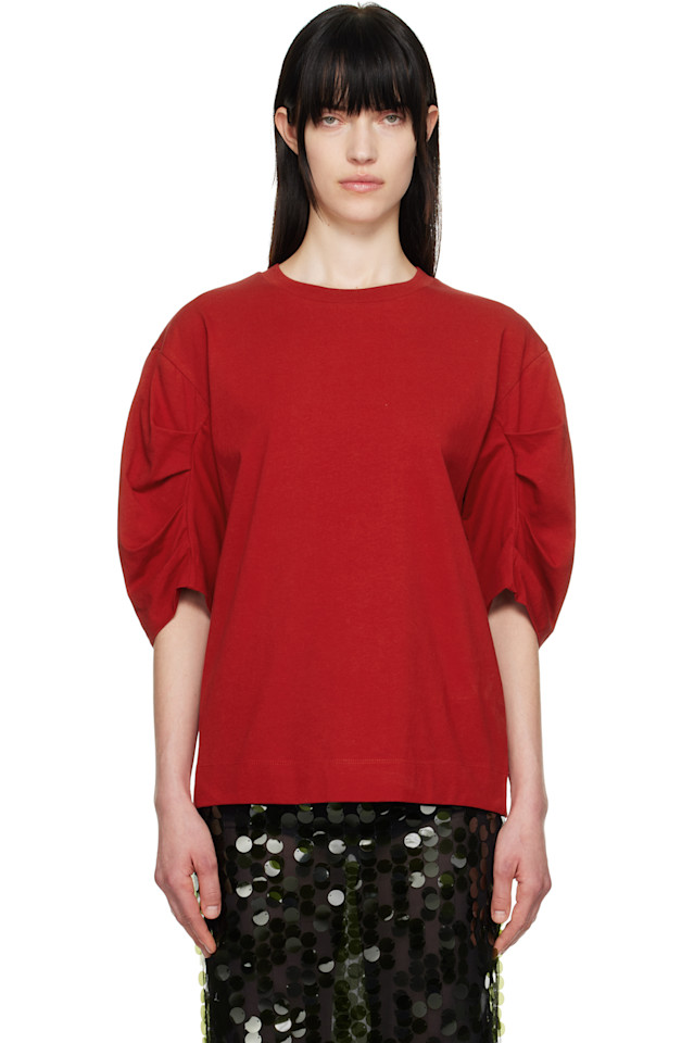 

Рубашка с плиссировкой Dries Van Noten, красный