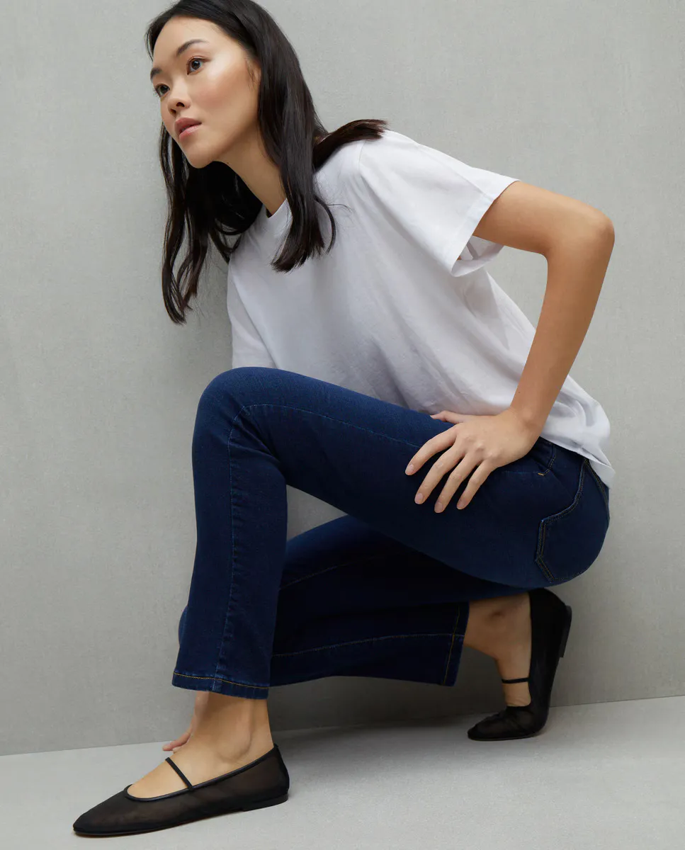 

Базовые узкие женские джинсовые брюки Easy Wear, темно-синий