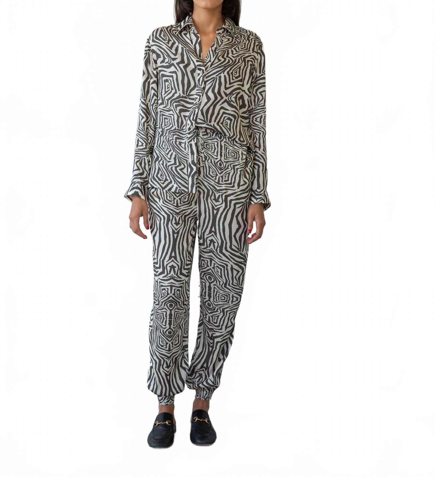 

Женские брюки Genie цвета зебры и кремового цвета Carolina K, Zebra Cream