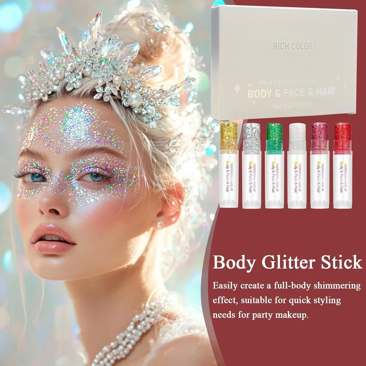 Блеск для тела 6 цветов Glitter Stick — фото 2