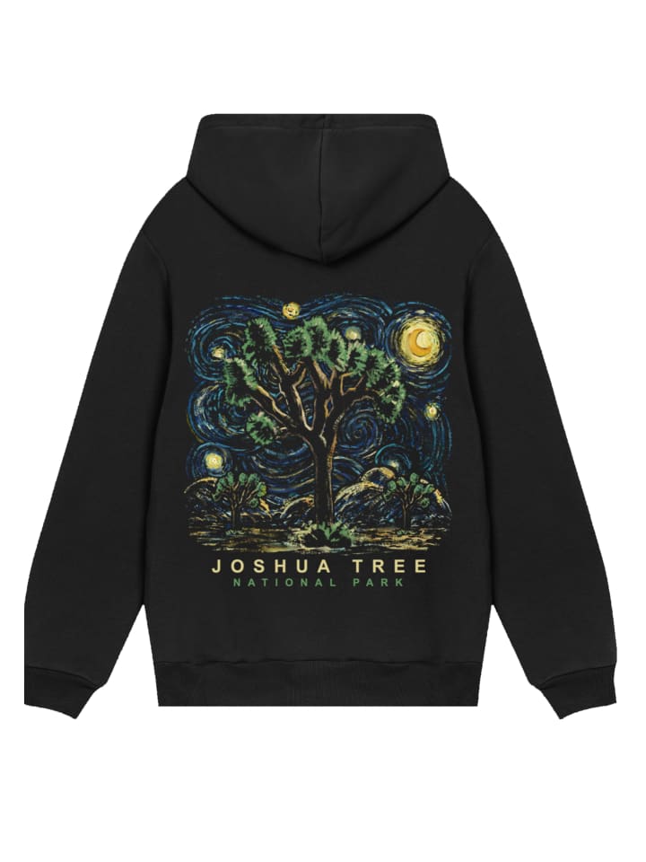 

Толстовка с капюшоном Национальные парки США Джошуа-Три, стиль Масло на холсте, черного цвета F4NT4STIC