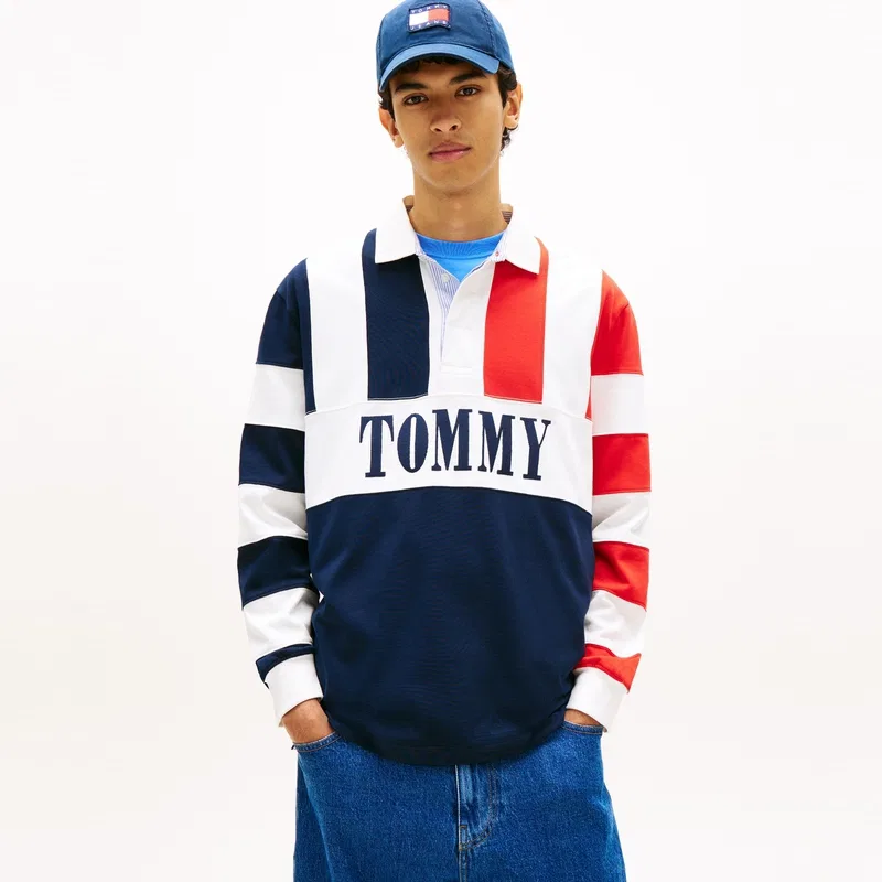 Поло мужское Tommy Hilfiger Navy Blue & Red & White — фото 4