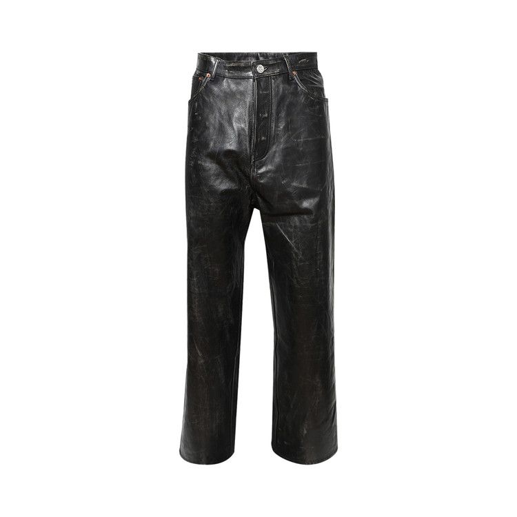 

Брюки Vetements Distressed Leather Pants, Black