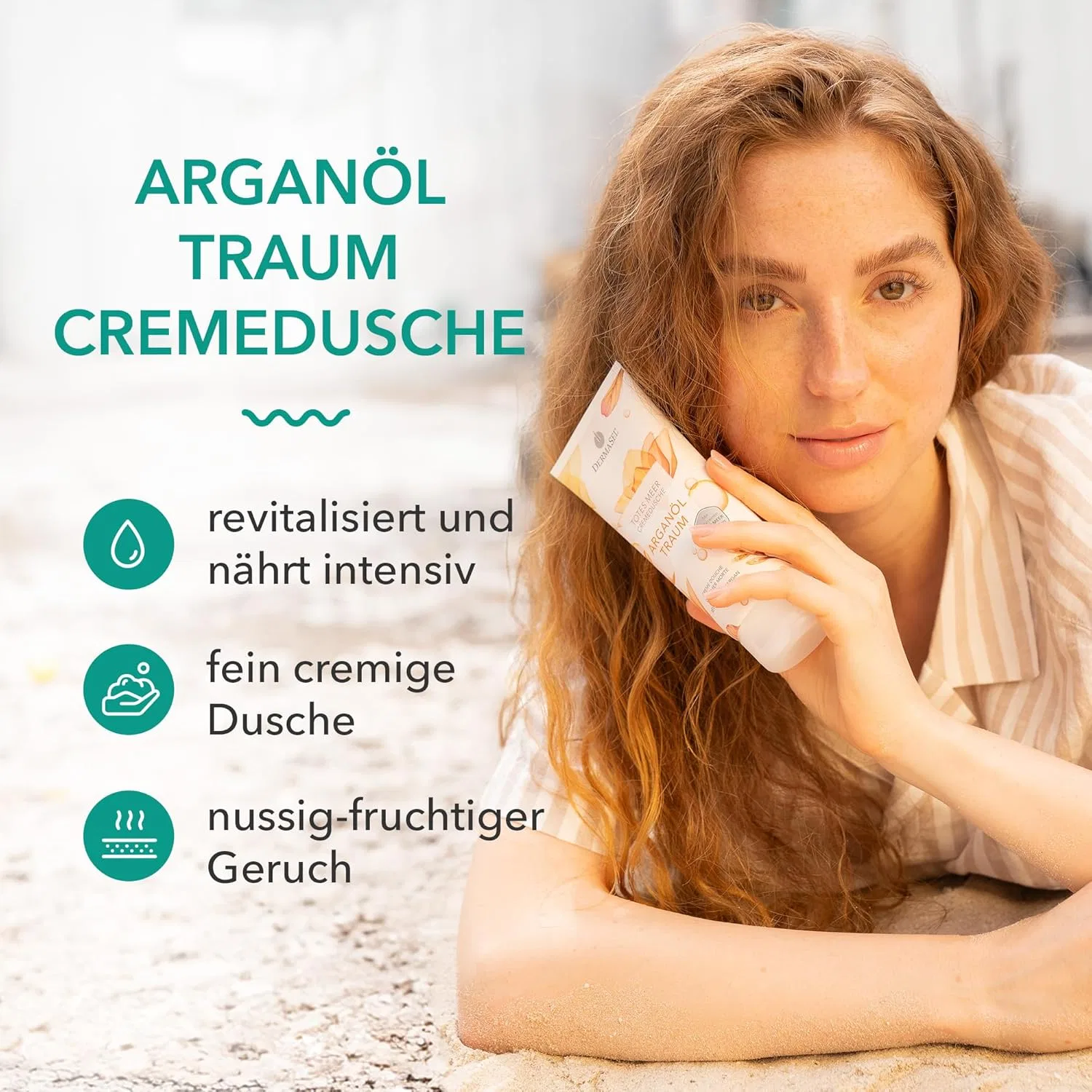 Крем-гель для душа DERMASEL Dead Sea Argan Oil Dream Cream Shower, 200 мл ‎Dermasel — фото 2