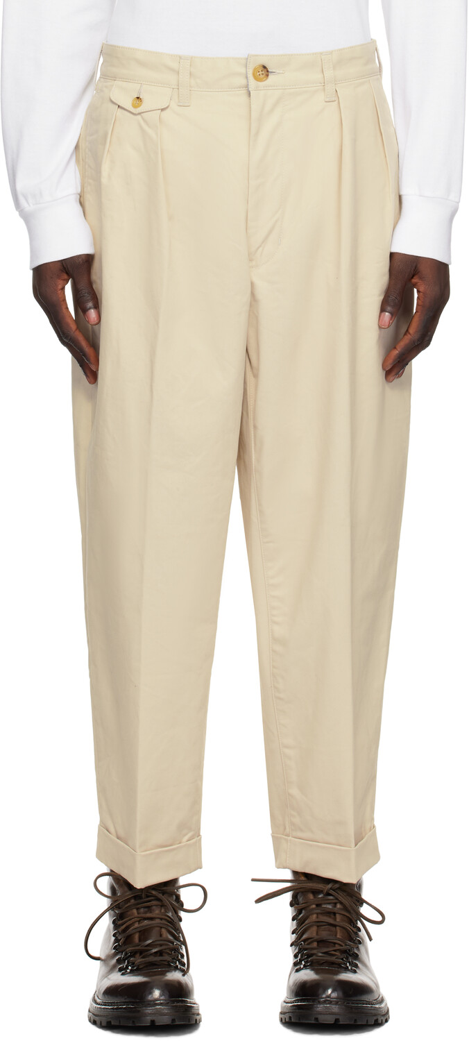 

Брюки из твила Off-White с двумя складками BEAMS PLUS