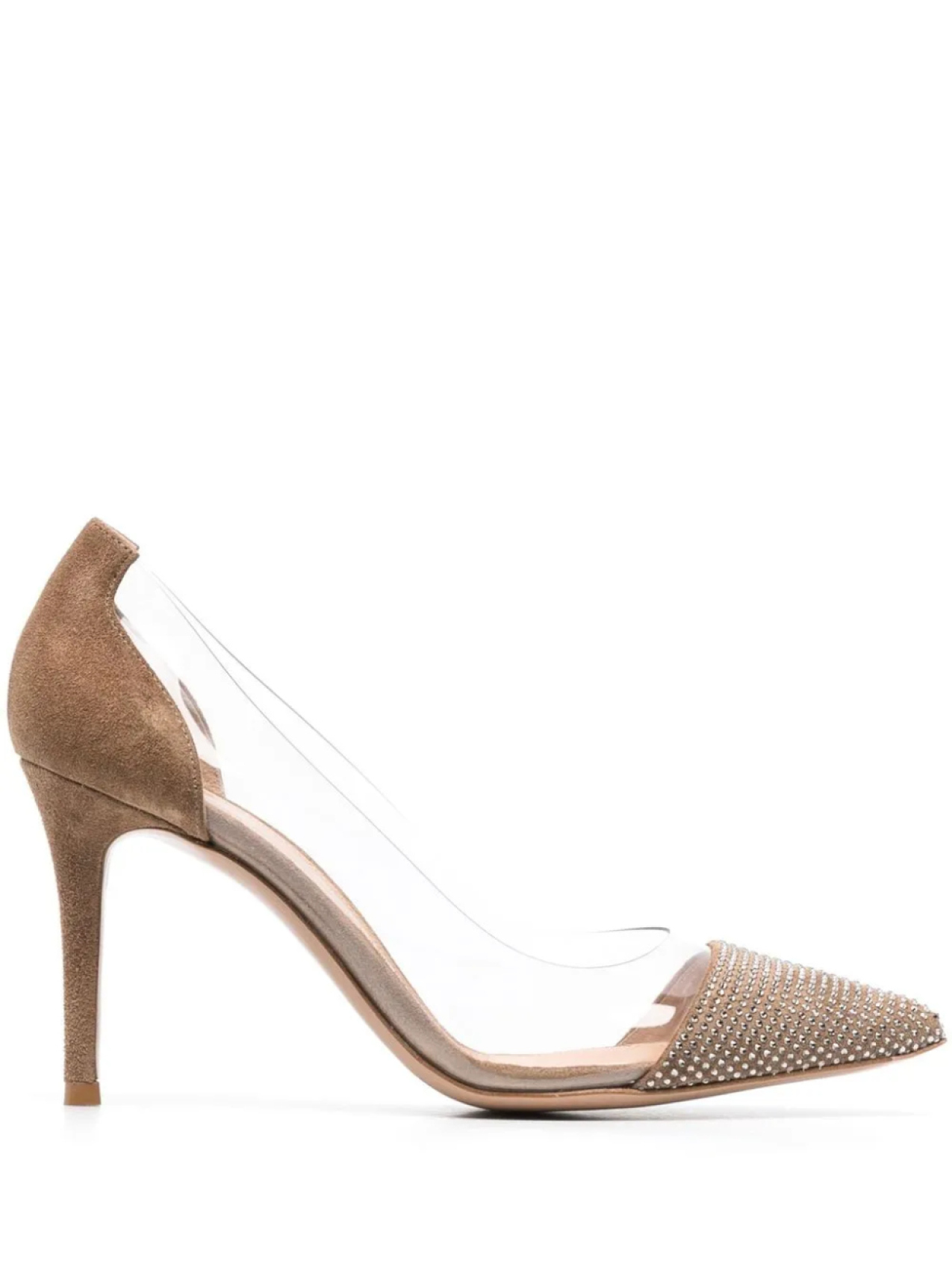 Gianvito Rossi туфли Plexi 85 с заостренным носком, нейтральный