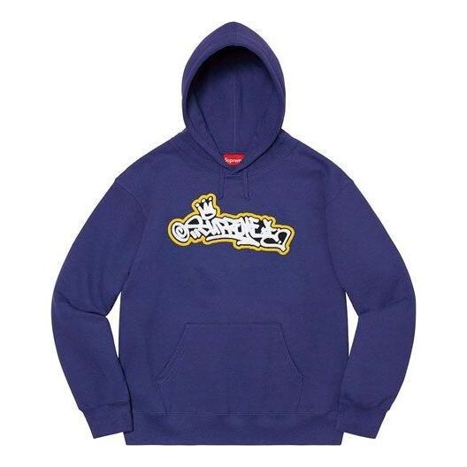 

Толстовка handstyle hooded sweatshirt 'purple white' Supreme, фиолетовый