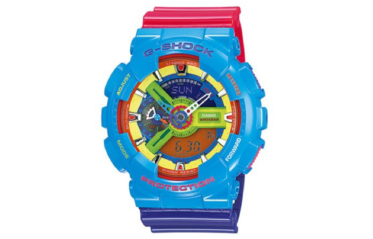 

Мужские часы CASIO GA-110F-2DR серии Dual Display с жидкокристаллическим и аналоговым дисплеем синего цвета