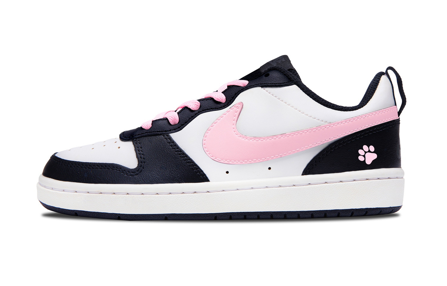 

Nike Court Borough Cat Paw Low top детские скейтборд кроссовки Black Pink White Kids'