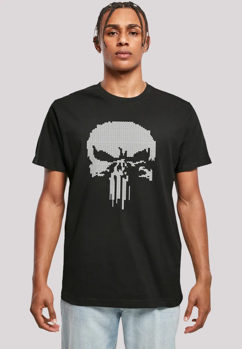

F4NT4STIC Футболка "Marvel Punisher Fake Knit", премиум качество, черный