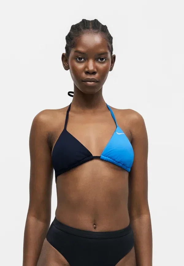 Топ-бикини треугольный Colourblock Nike Swim, черный