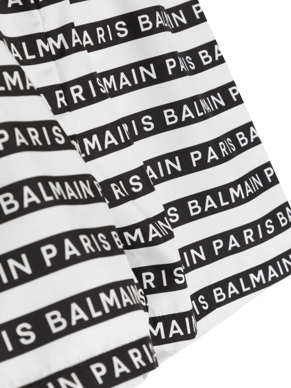 Плавки-шорты в полоску с логотипом Balmain Kids, черный — фото 2